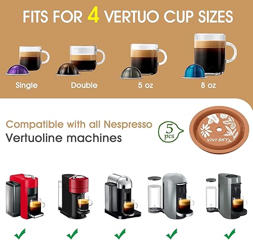 Miniatura 5 de VIVI SKY Las tapas reutilizables de cápsulas de café funcionan con cápsulas Nespresso Vertuoline, tapas de silicona de grado alimenticio utilizadas