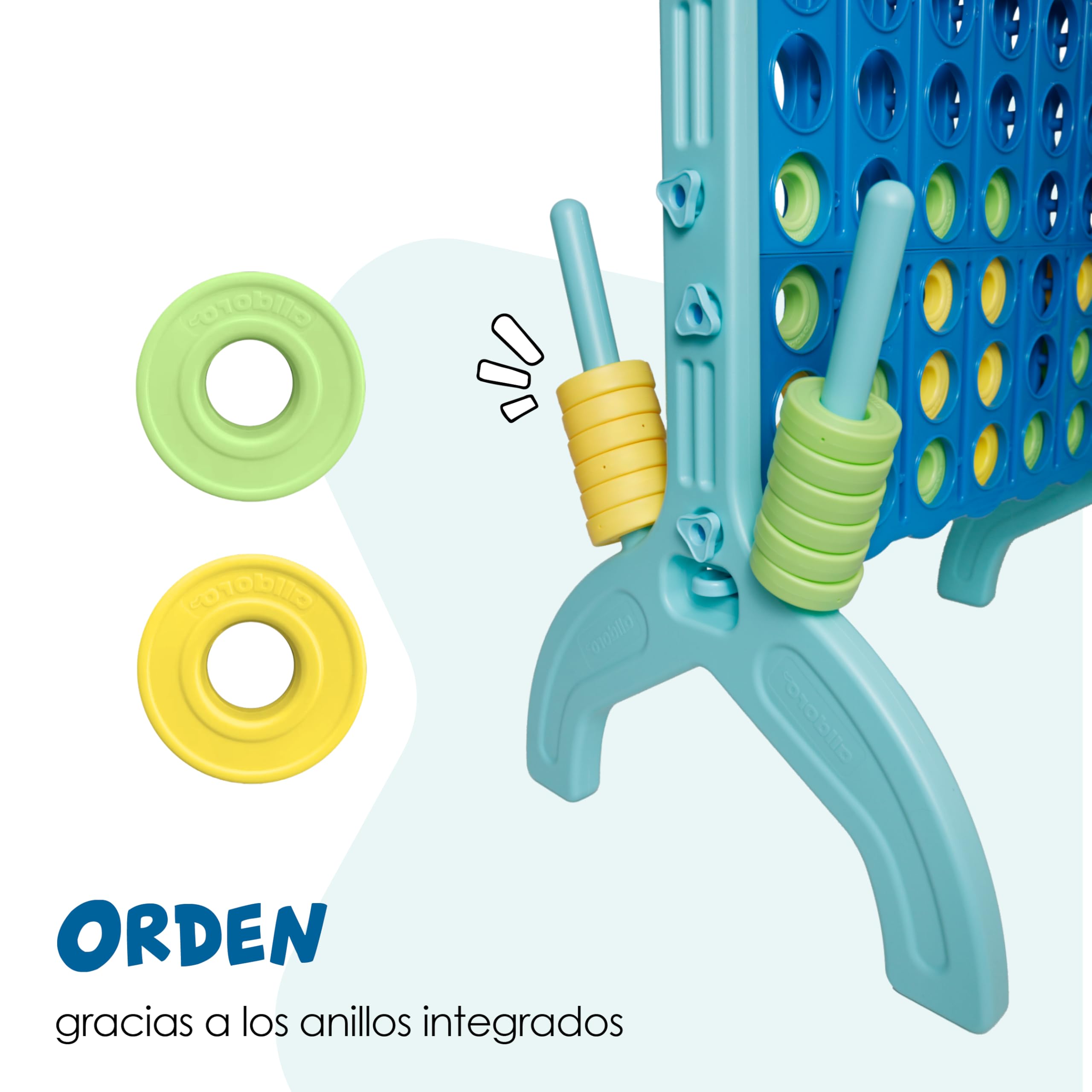 alldoro 60011 XL 4 en Raya, Juego Jumbo 4 Victorias, Colorido Juego de Equipo para niños y Adultos, 73 x 49 x 72,5 cm