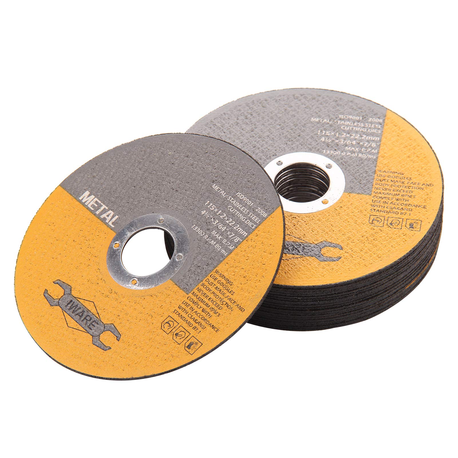 50 Piezas de Rueda de Corte Delgada Rueda de Pulido 4,5 "Cuchillas de Diamante Discos de Ruedas de Corte de Metal Amoladoras Angulares de Acero Inoxidable Discos de Corte 115 Mm/20P