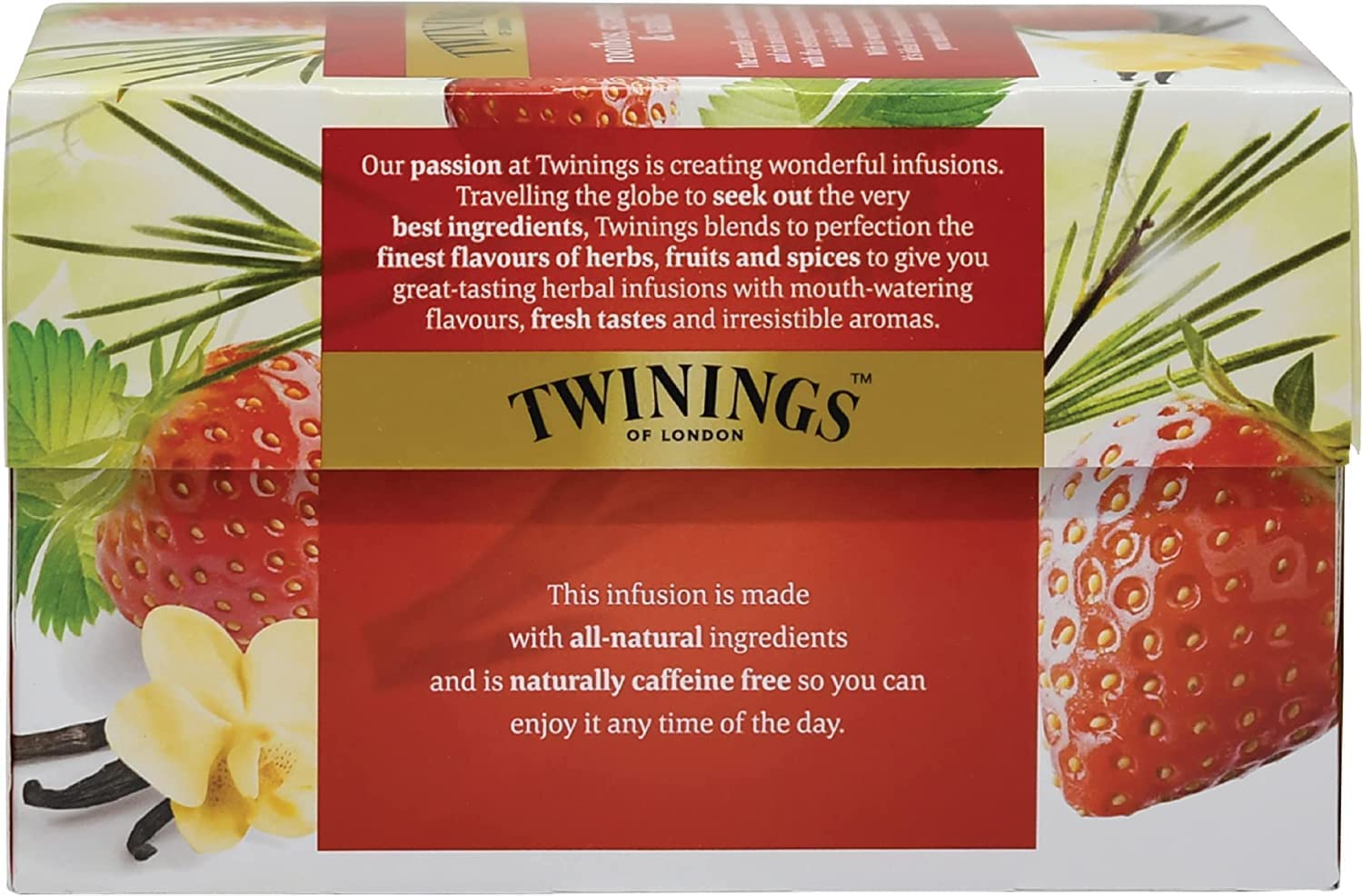 Twinings Infusión de Rooibos, Fresa y Vainilla, 20 sobres