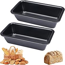 Pack of 2 Small Bread Baking Moulds 15.5 x 8.5 x 4 cm, Loaf Tin Bread Baking Moulds Carbon Steel, Bread Baking Moulds with Non-Stick Coating, Bread Moulds for Baking, Rectangular Small for