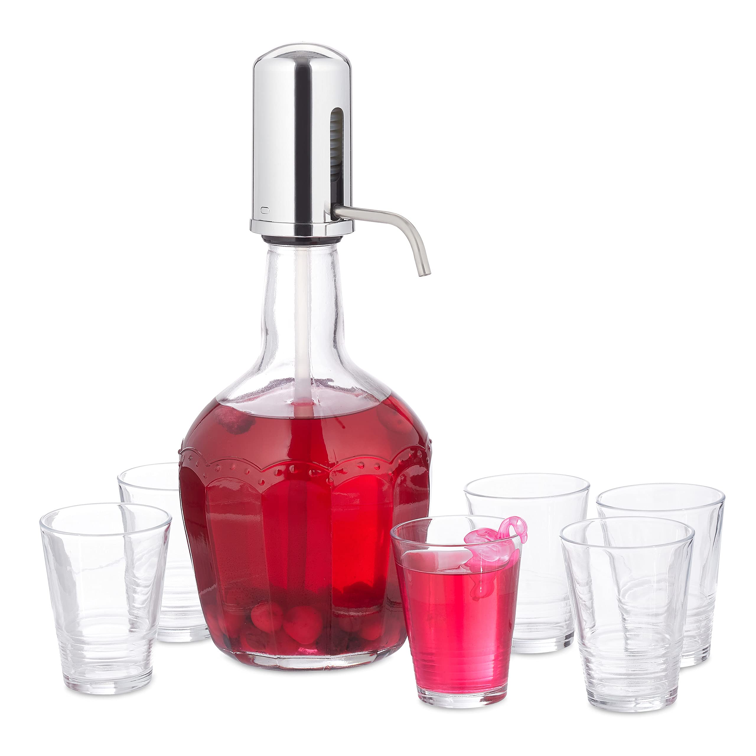Relaxdays limonadetap met kraantje deksel 4 liter glas