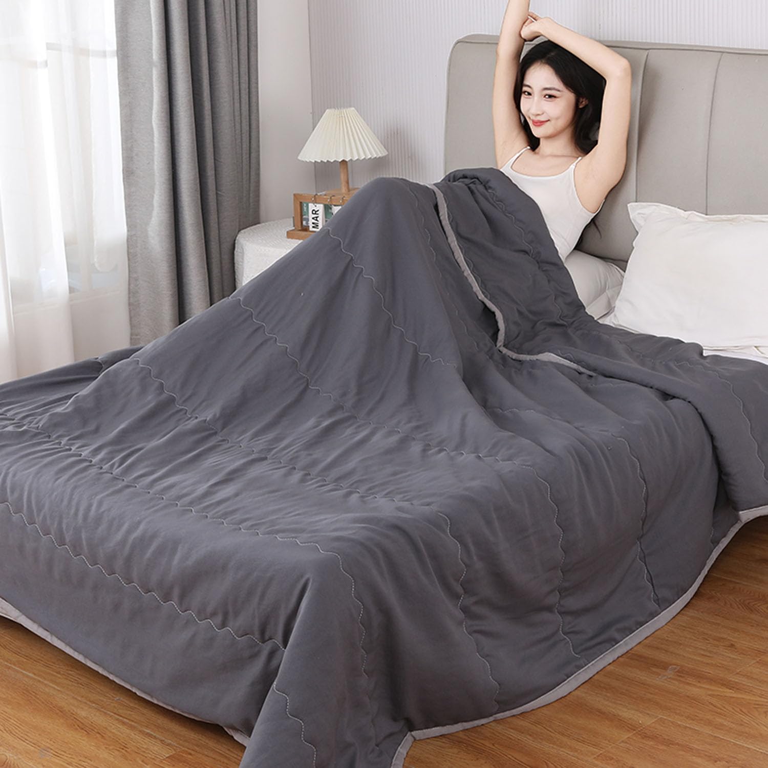 Cooling Blanket for Night Sweats, 140x200cm Breathable Lightweight Blanket for Summer Hot ...