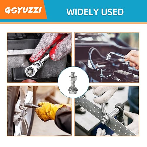 Miniatura 6 de Tornillos de cabeza hexagonal de 14-20 x 34, tuercas, arandelas planas y de bloqueo, acero inoxidable 304, rosca completa a máquina, acabado