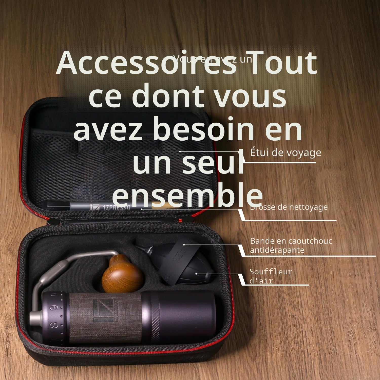 1Zpresso J-Ultra Moulin à café manuel gris fer, bavure conique, poignée pliable, capacité de tasse de capture magnétique de 40 g, réglage numérique réglable, efficacité de mouture plus rapide,