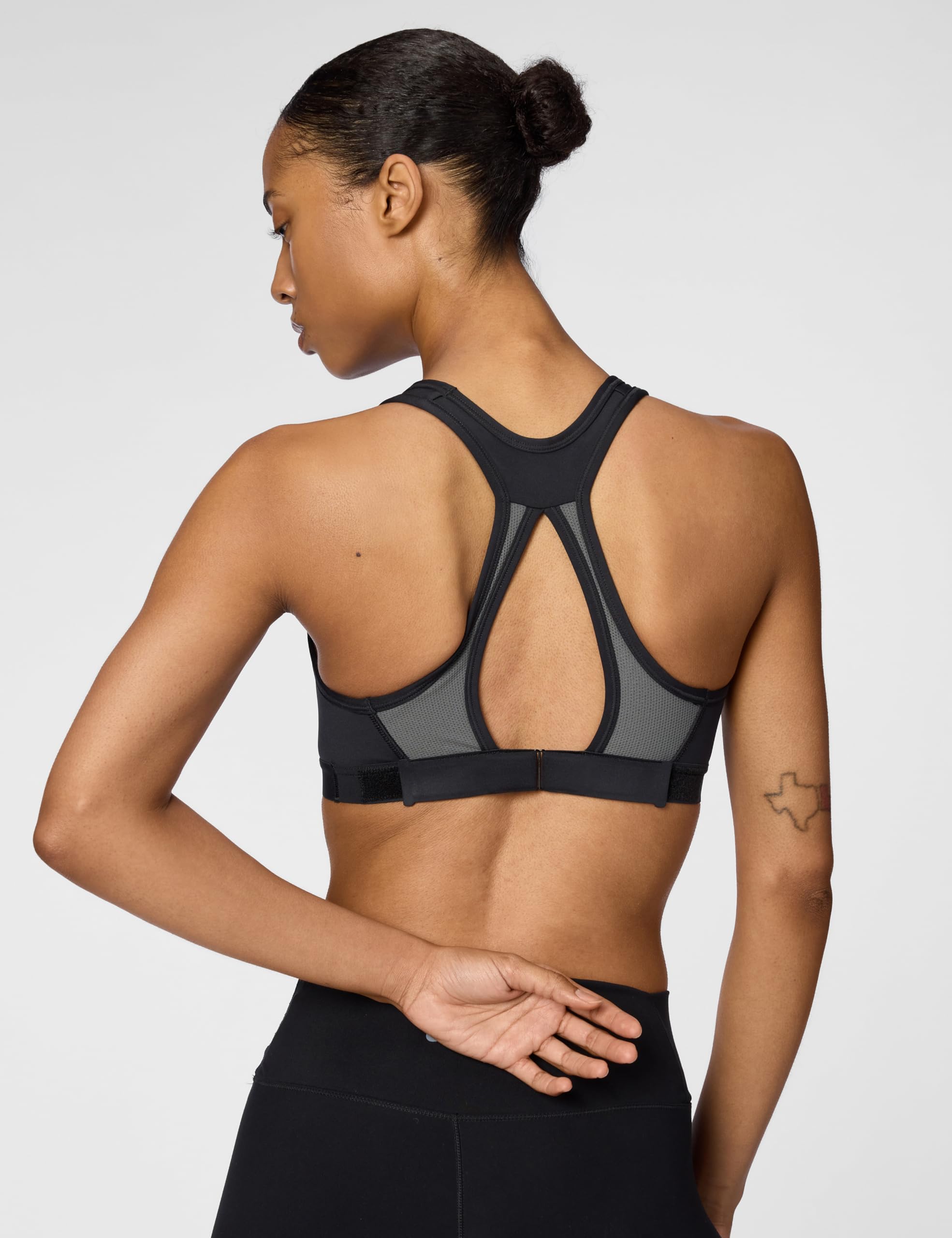 NIKE DX6815-010 W NK DF SWSH HGH SPT Bra Sports Bra Femme Black/Iron Grey/White Taille 1XF-G