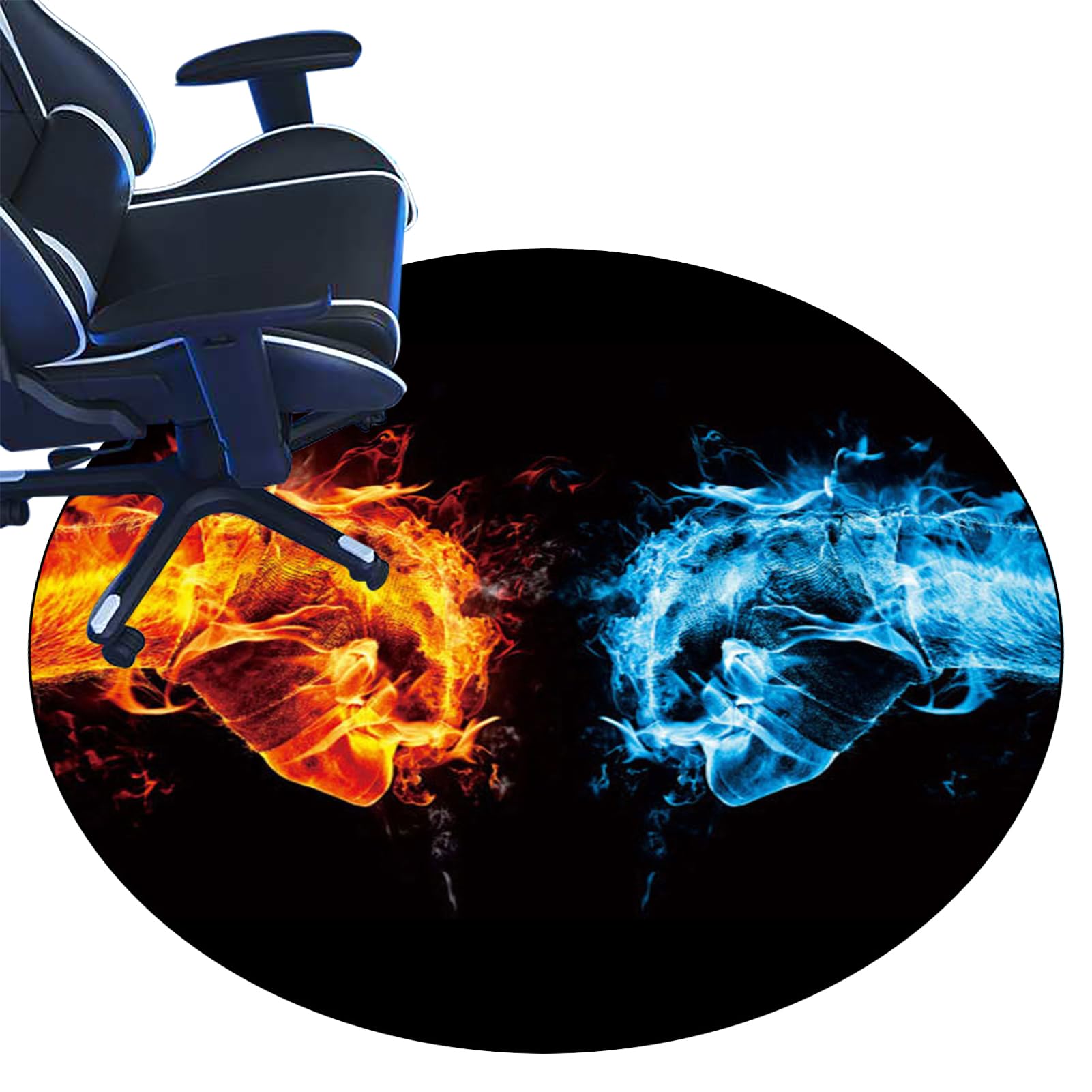 KQIEJUY Gaming Chair Mat for Carpet & Hardwood Floor, 80 cm (31.50") Round, Non-Slip, Easy to Clean