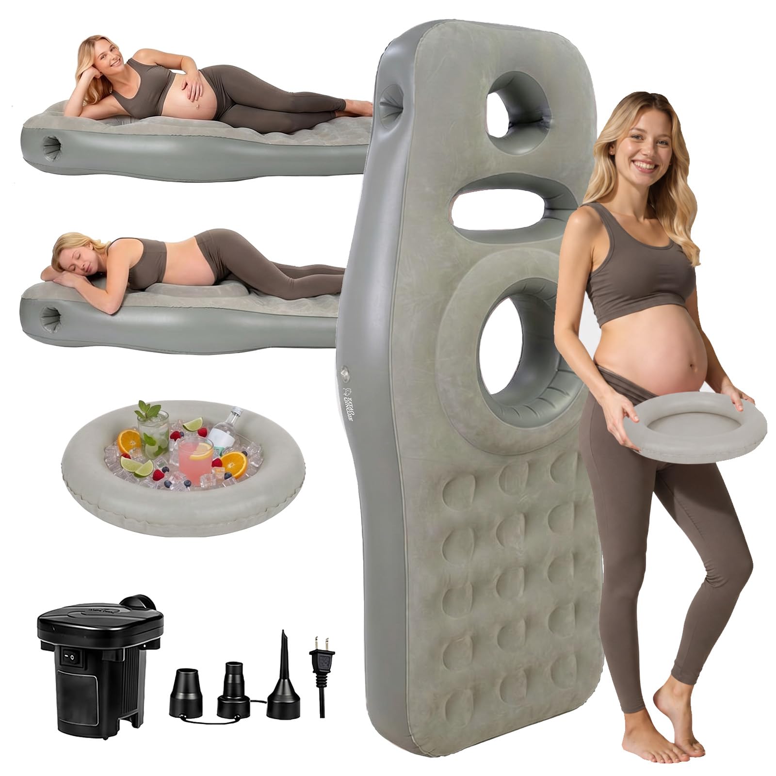 Photo 1 of Inflatable Pregnancy Pillow with Belly & Head Hole, Prone Pregnancy Pillow for Stomach Sleepers, Belly Pillow Pregnancy Mattress for Pregnant Women, Maternity airbed Pool Float for Tummy Massage