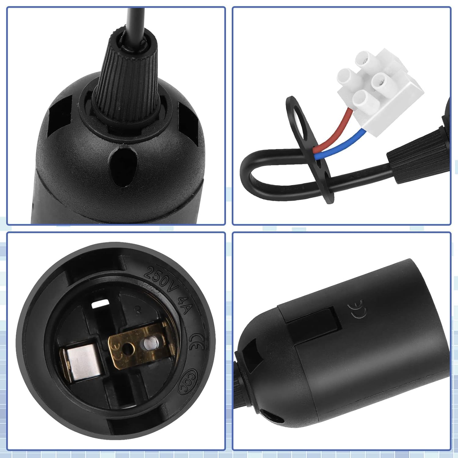 Kit Elettrico Per Lampada Fai Da Te – Attacco E27 Bianco Con Cavo - Foto 12