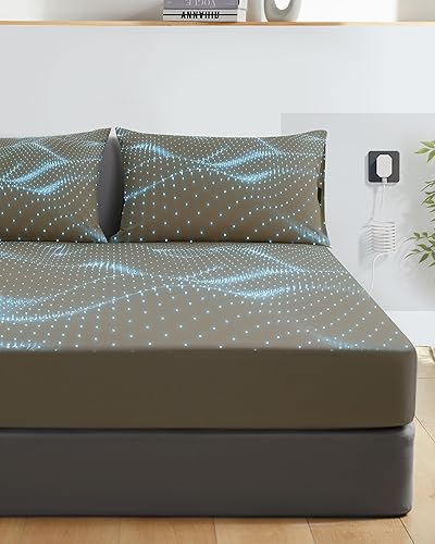 Miniatura 4 de Grounding - Sábanas bajeras 10% fibra plateada pura + 90% algodón, sábanas de tierra para tierra tu cuerpo para obtener más energía, (CK 73 x 84 x