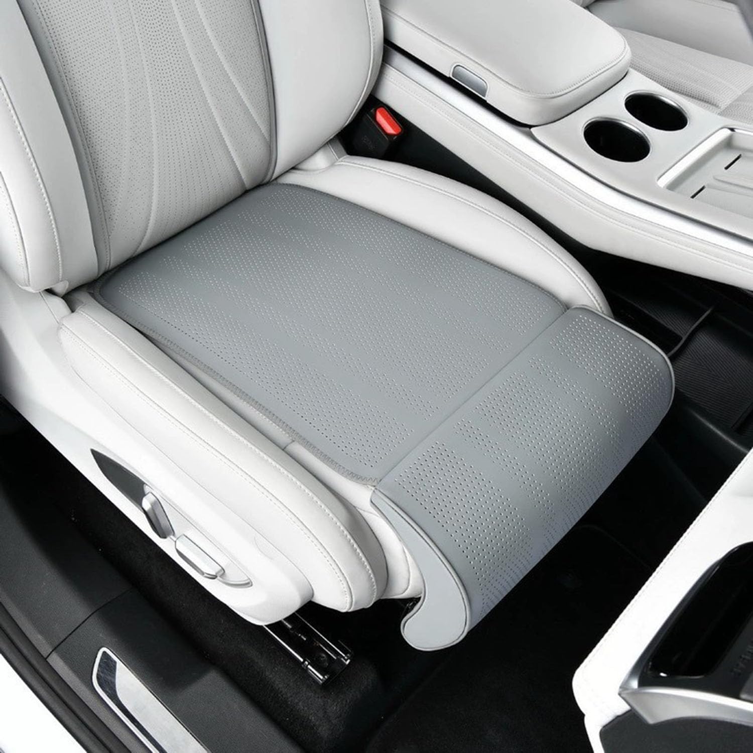 WFLCFR Car Seat Extender Cushion for Audi A1 Sportback (GB) Hatchback 2019, Car Seat Leg Support Cushion Breathable Protector Mat Non-slip Support Pad,Grey