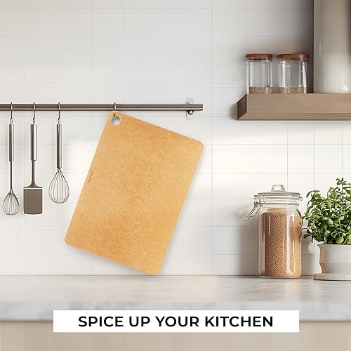 Miniatura 6 de Tabla de cortar para cocina, apta para lavavajillas, tabla de cortar de madera, fibra de madera de primera calidad, no porosa, reversible, grande,