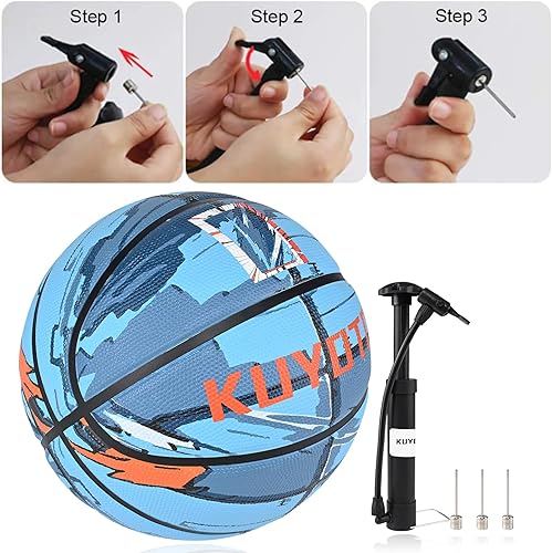 Miniatura 6 de Baloncesto para niños y jóvenes, tamaño 567 (27.528.529.5 pulgadas), baloncesto de goma o cuero compuesto de alta calidad, para interiores y