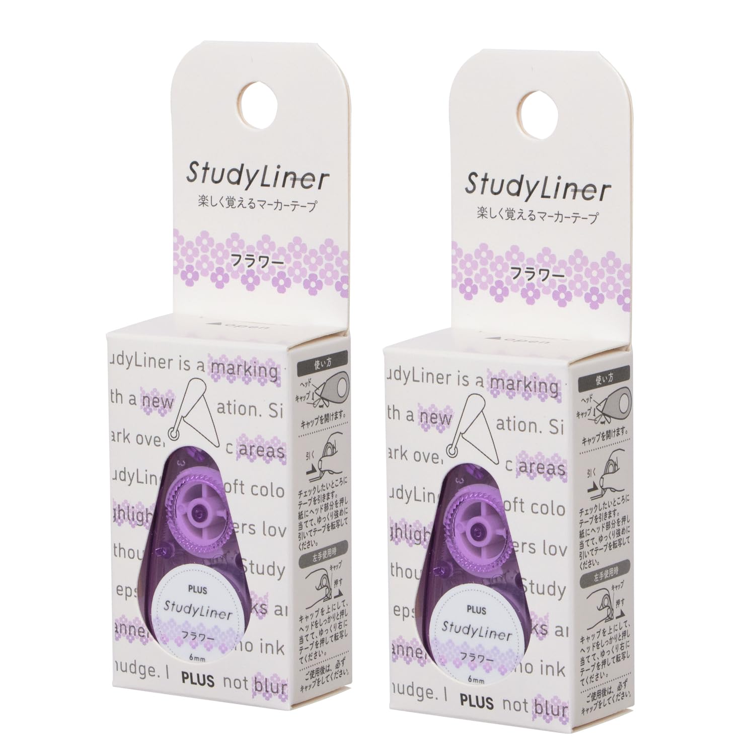 Amazon.co.jp: Plus Marker Study Liner StudyLiner Flower 2 Pieces