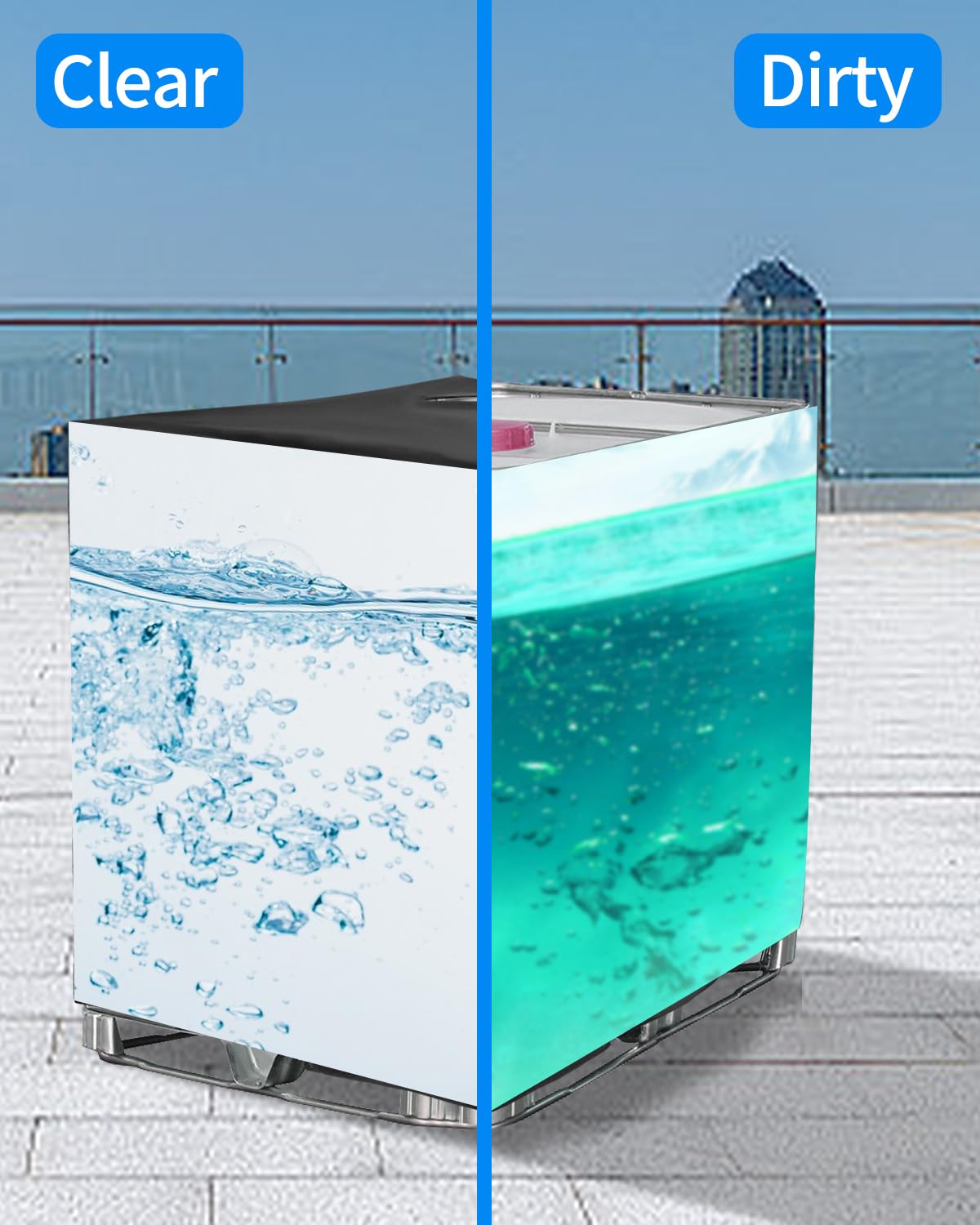 600D Plandeka Ochronna na Zbiornik IBC 1000L - Osłona Anty-UV do Wody Deszczowej