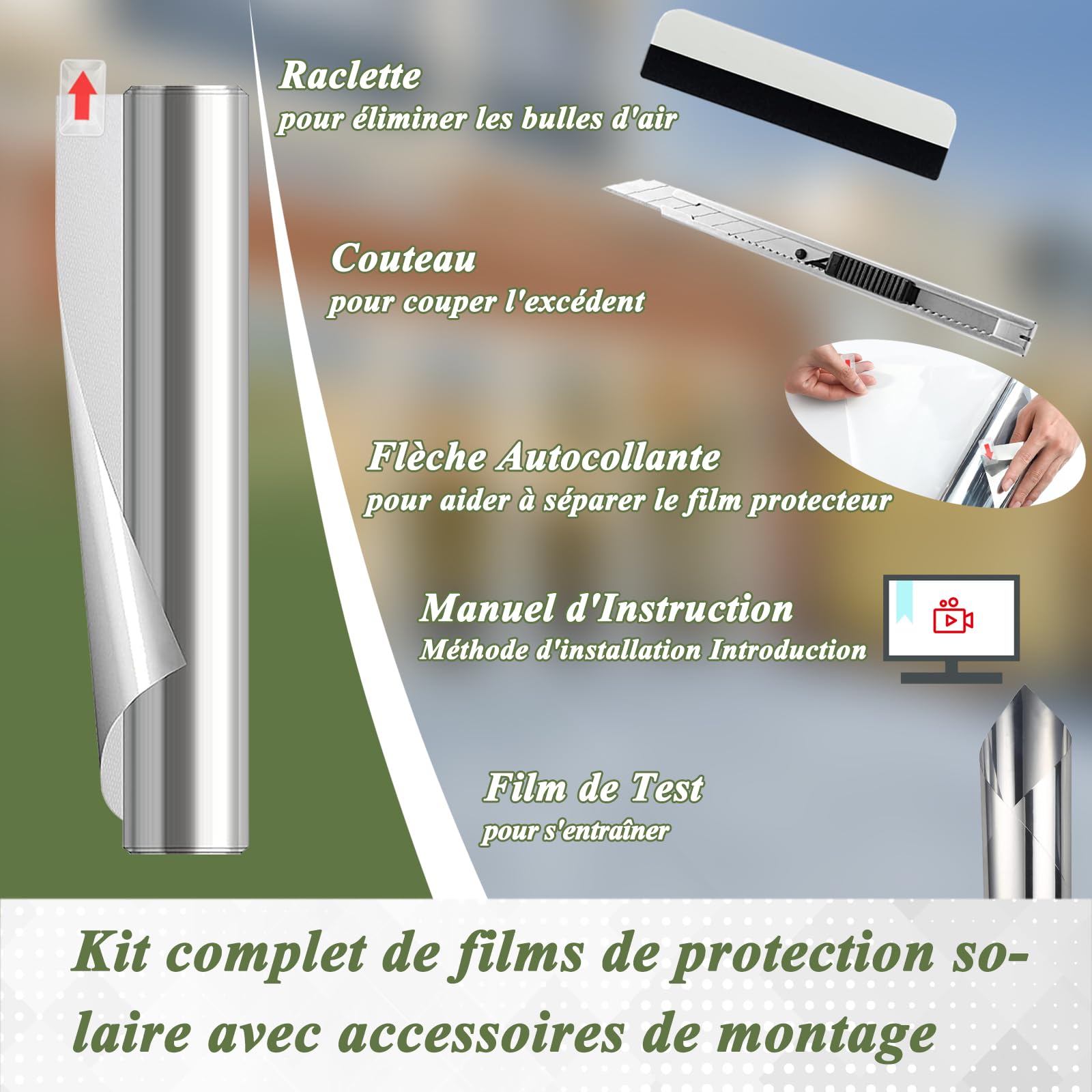 Film Fenetre Anti Regard, 60x400cm Argenté Film Occultant Fenêtre, Anti UV Film Anti Chaleur fenetre, Protection de la Vie Privée, Film Miroir sans Tain, Convient pour Salon, étude, Bureau