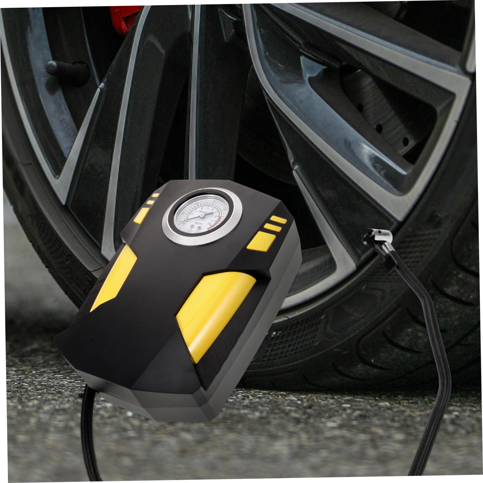 Ciieeo Tragbarer Reifenfüller Elektrischer Luftkompressor für Autos Digitale Reifenpumpe mit Automatischer Abschaltung Robuste Bauweise Kompatibel mit Autos Fahrrädern Motorrädern