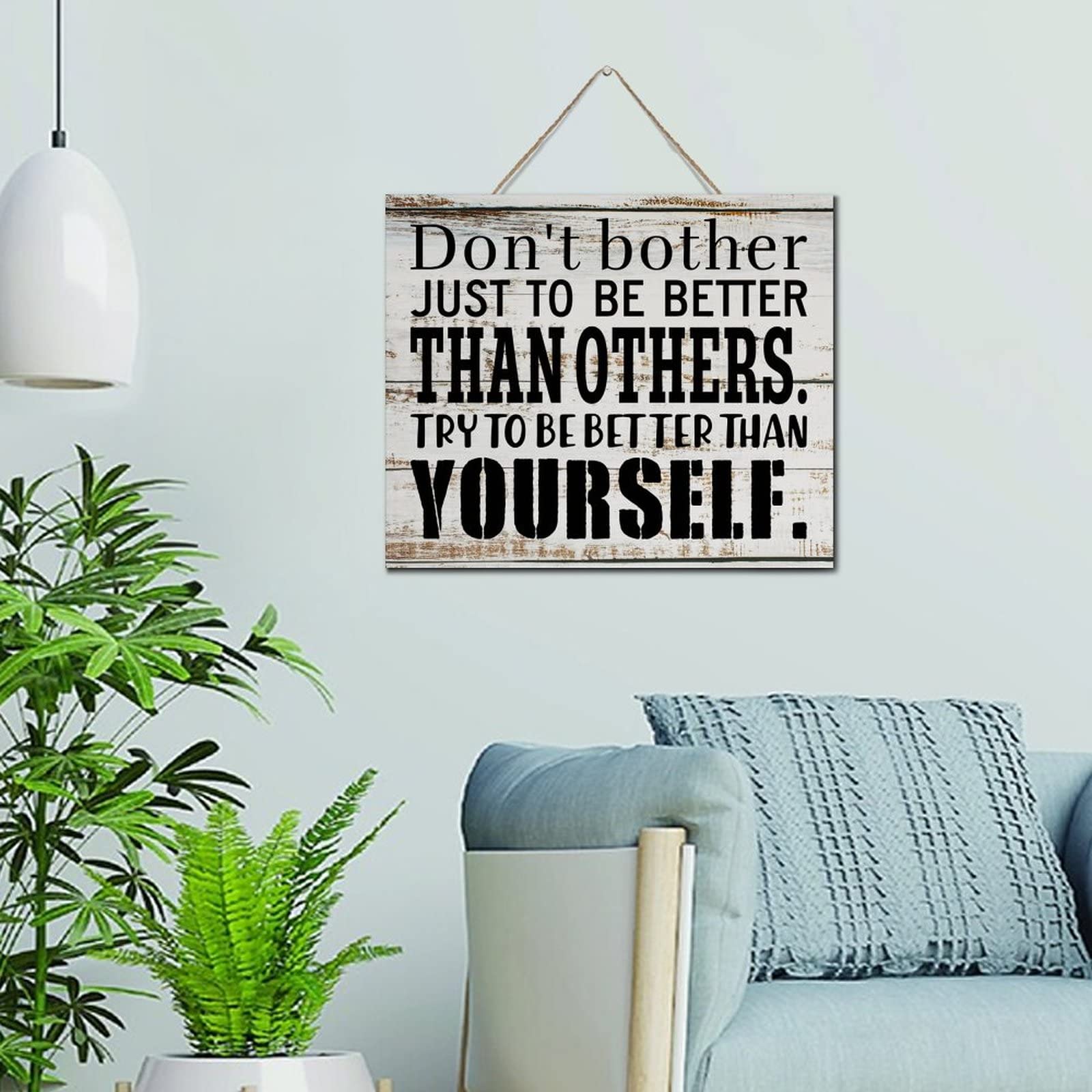 Plaque en bois décorative citation motivation pour inspiration quotidienne