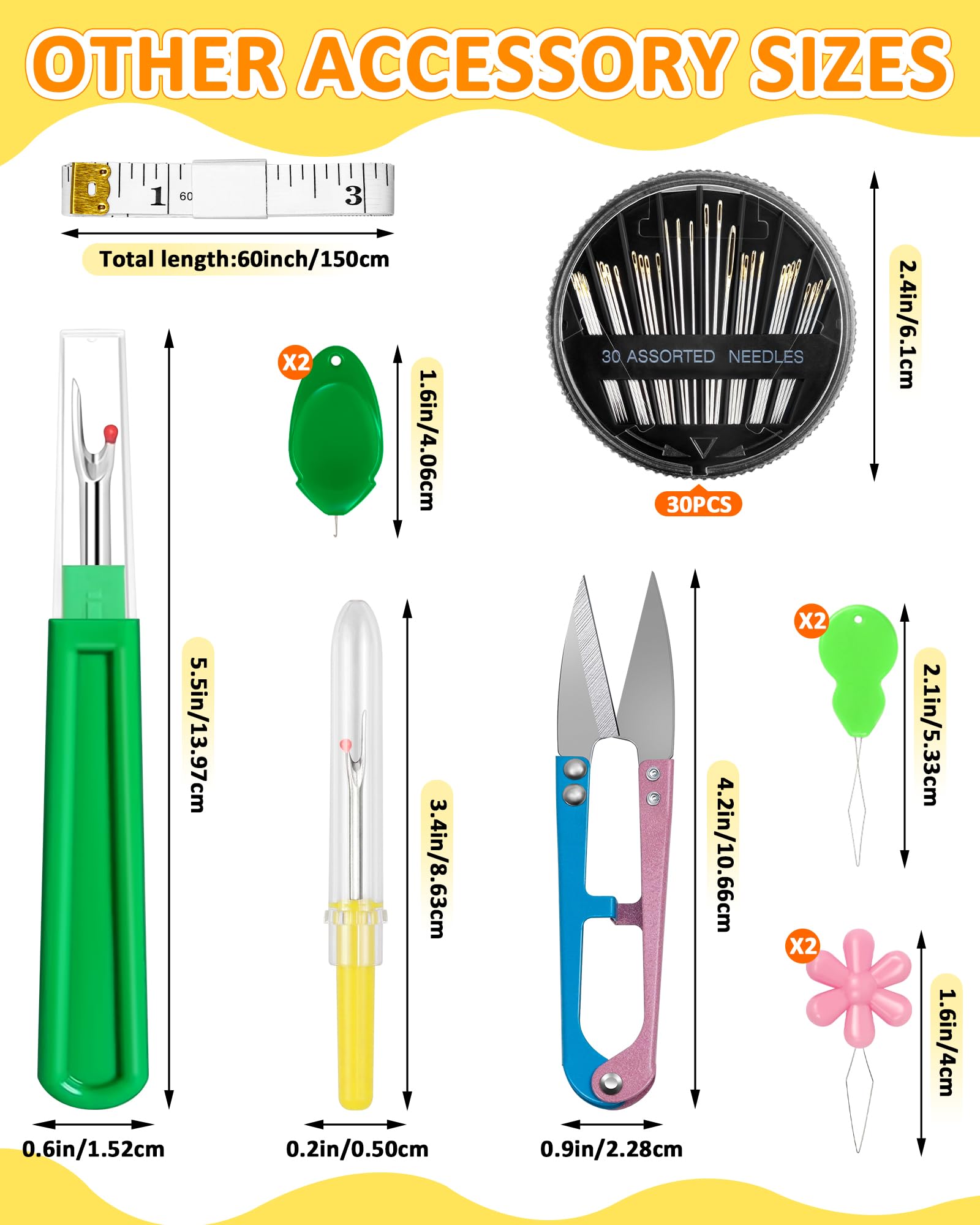 FIVEIZERO Kit de dedales: dedales de costura para coser a mano, protectores de dedos de metal, anillo de dedal para acolchado, incluye enhebrador de agujas, agujas de bordar, desgarrador de costuras,