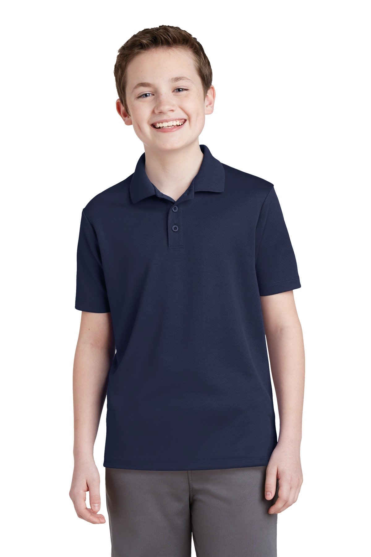 SPORT-TEK Youth PosiCharge RacerMesh Polo. YST640 True Navy