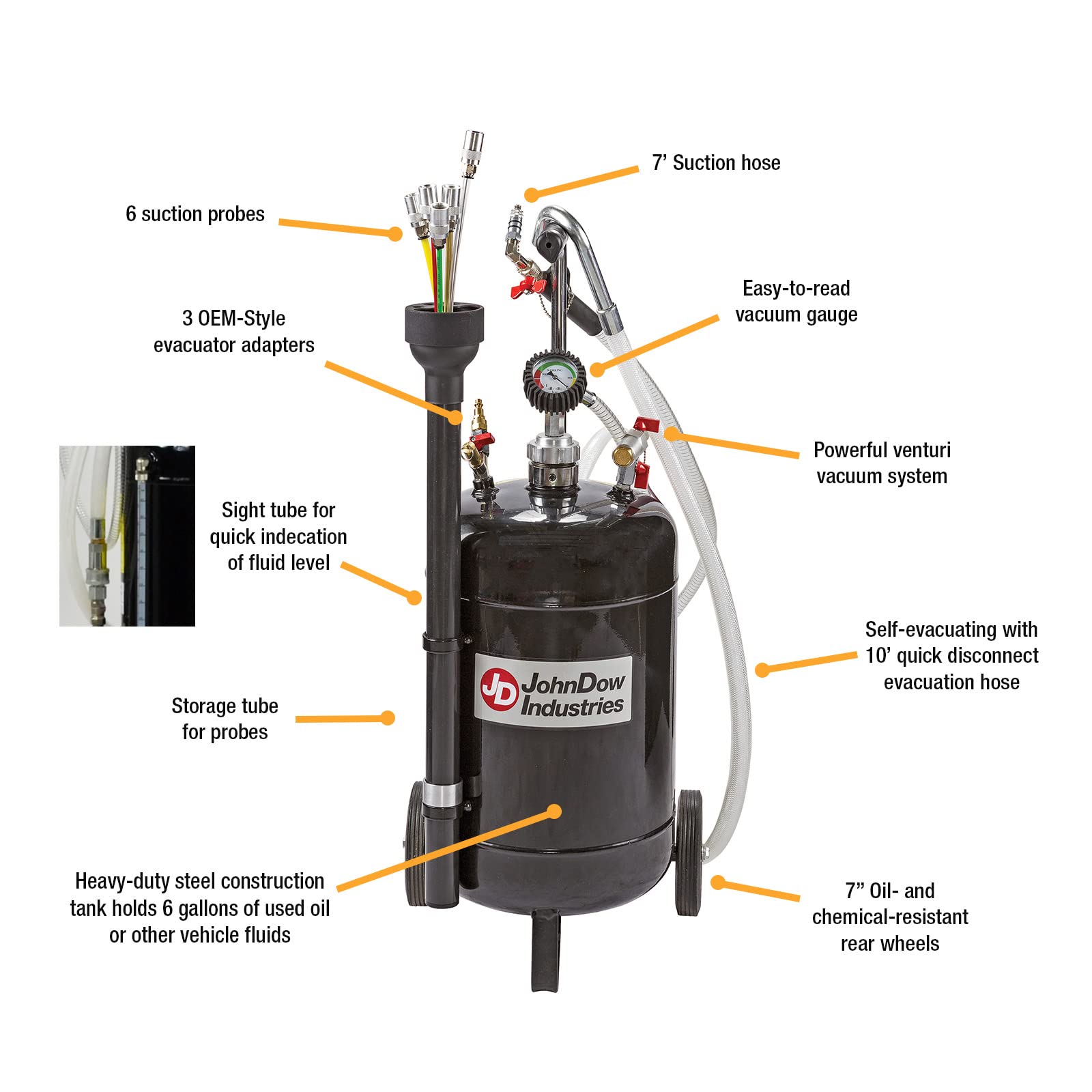 JohnDow Industries JDI-6EV 6 Gallon Fluid Evacuator