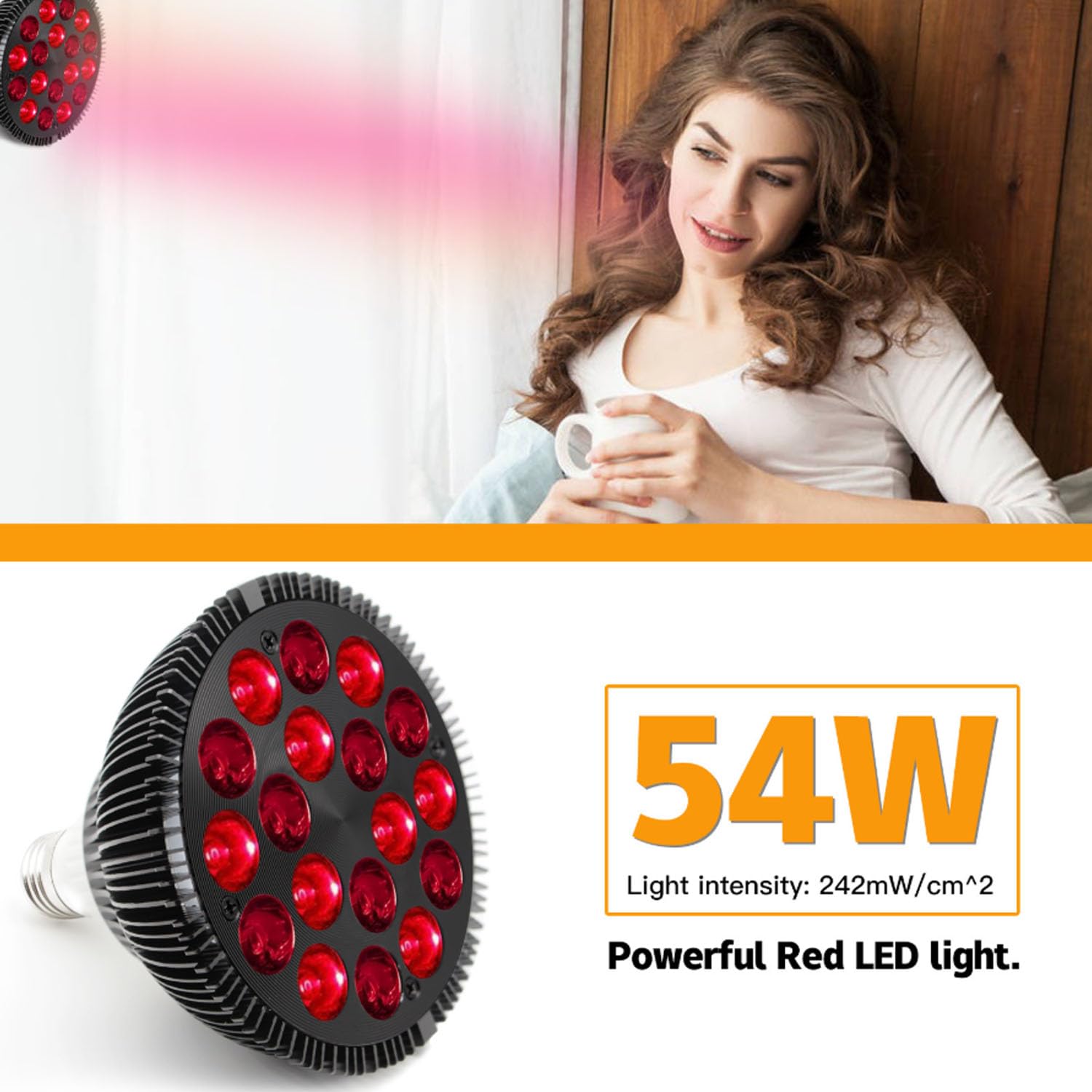 Generico Bulbo a Raggi Infrarossi, Lampada Terapia Luce Rossa, Fototerapia Luce Rossa per Viso, Pelle, Dolore Muscolare e Circolazione Sanguigna Uso Domestico