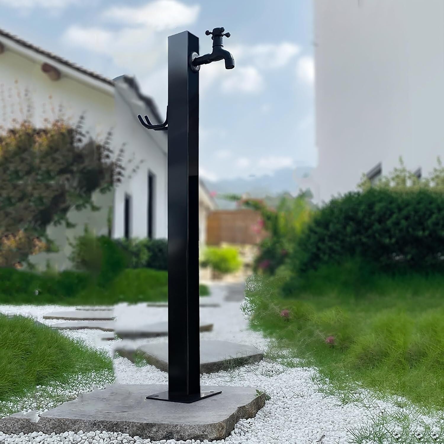 Epano One Color Lxxw Outdoor Faucet Water Column Freestanding Water Fountain，Hose Holder/Outdoor Faucet Fountain Stand With 10M Spray Gun & Hooks