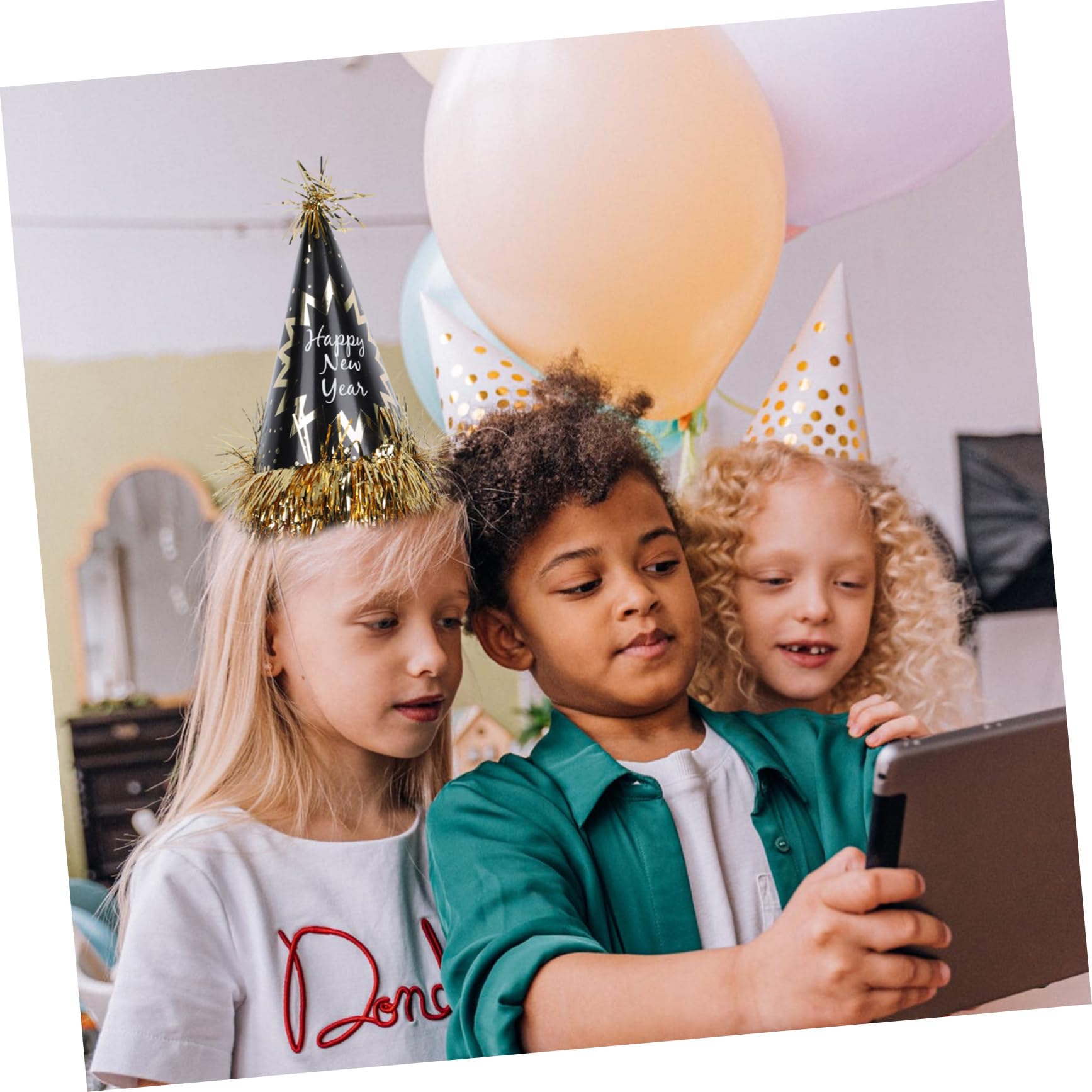 Genérico 3 Juegos Conjunto De Diadema De Fiesta Cinta De Arpillera Matraca De Reventones Cinta para El Pelo De Año Nuevo Decoraciones Equipo Sombreros De Fiesta De Navidad Papel