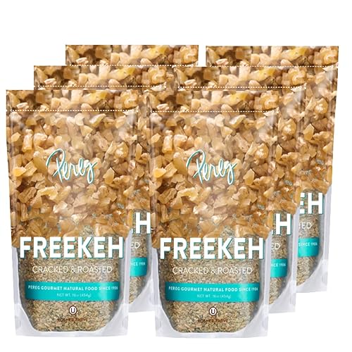 Freekeh trigo agrietado (16 onzas) trigo verde tostado de grano entero sano antiguo supergrano Farik rico en proteínas y fibras fácil de cocinar