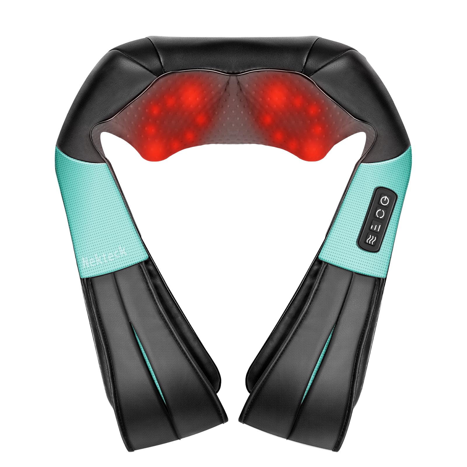 Nekteck Shiatsu Neck and Back Massager with Soothing Heat, Electric Deep Tissue 3D Kneading Massage Pillow for Shoulder, Leg, Full Body Muscle Pain Relief, Car, Office and Home Use (Blue)