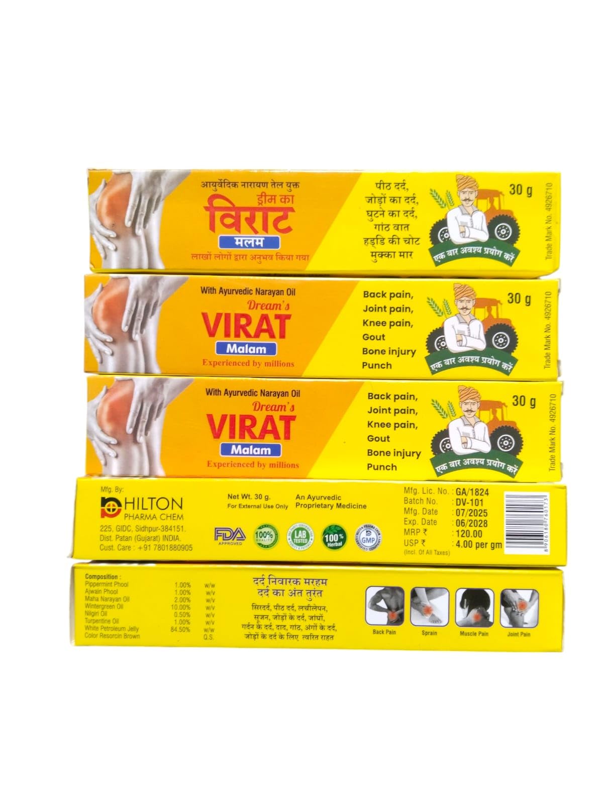 Arihant's VIRAT Malam 30g Pack of 5pcs fast action Pain Reliver Gel-image-7