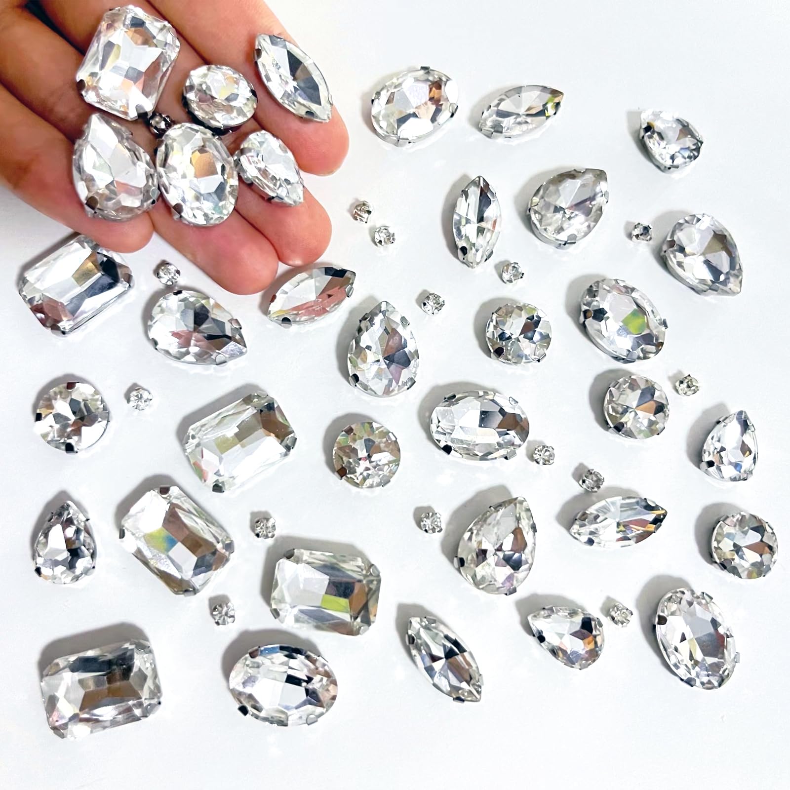 200 Strass A Forma Di Fiore Da Cucire – Vetro, 14mm, Marrone Chiaro, Per Abiti, Scarpe E Accessori