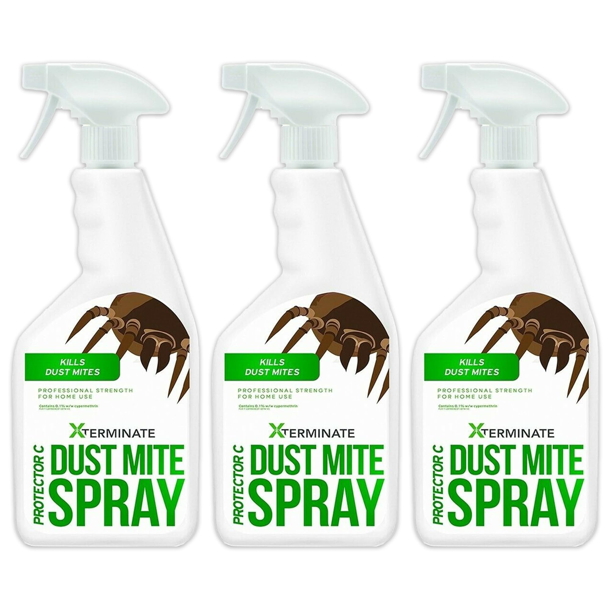 Xterminate Dust Mite Spray 3 x 1L HSE Approved and Licensed Killer Treatment Non-Staining. Ideal for Carpets, Upholstery, Bedding etc. Treats & Controls Re-infestation. Helps Prevent Allergies