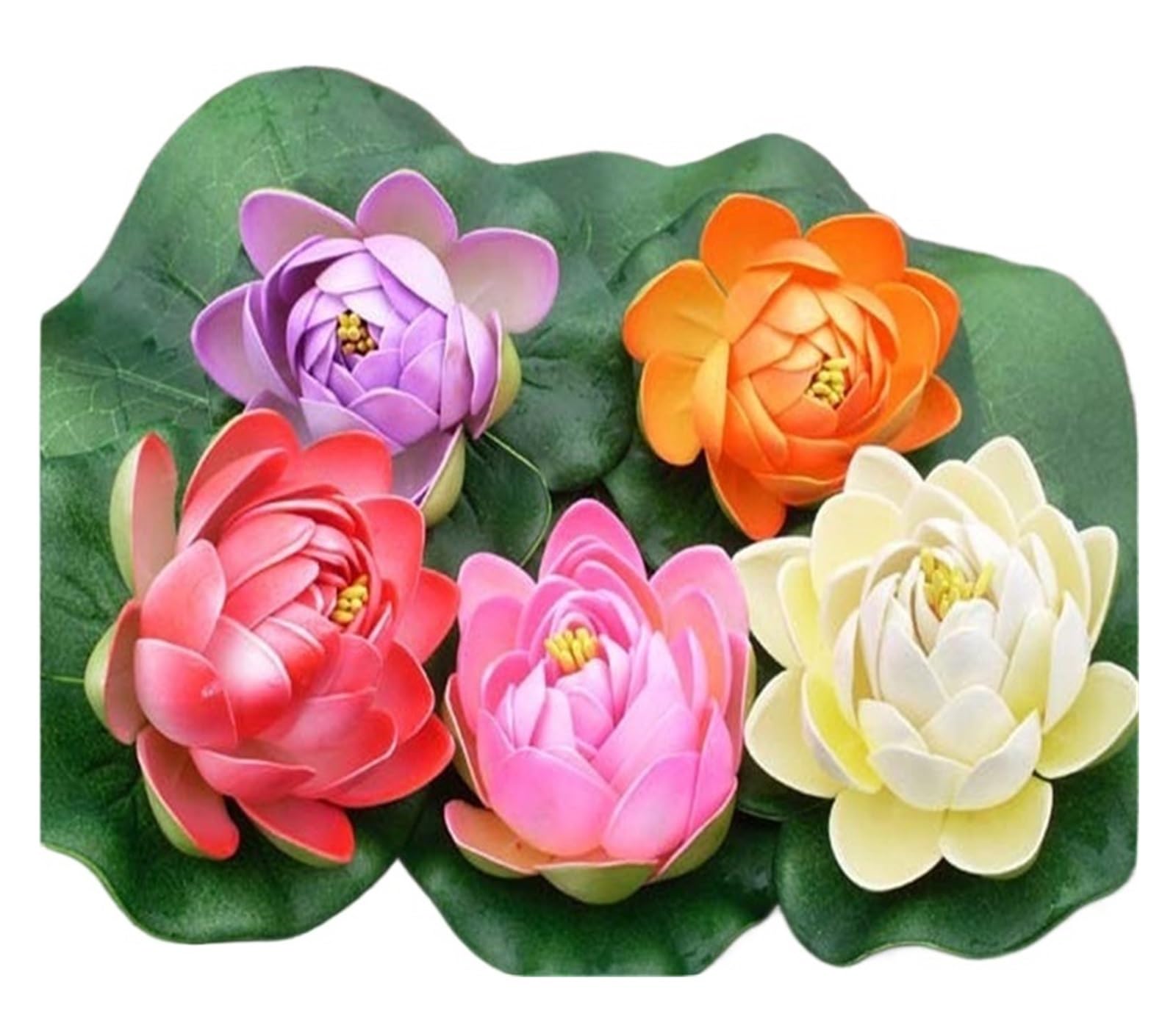 LHSJYG Water Lily Plants For Ponds Small 5Pcs 10cm Small Artificial Flowers Lotus Water Lily Bud Type Pond Plant Pool Decor Fish Tank Aquarium