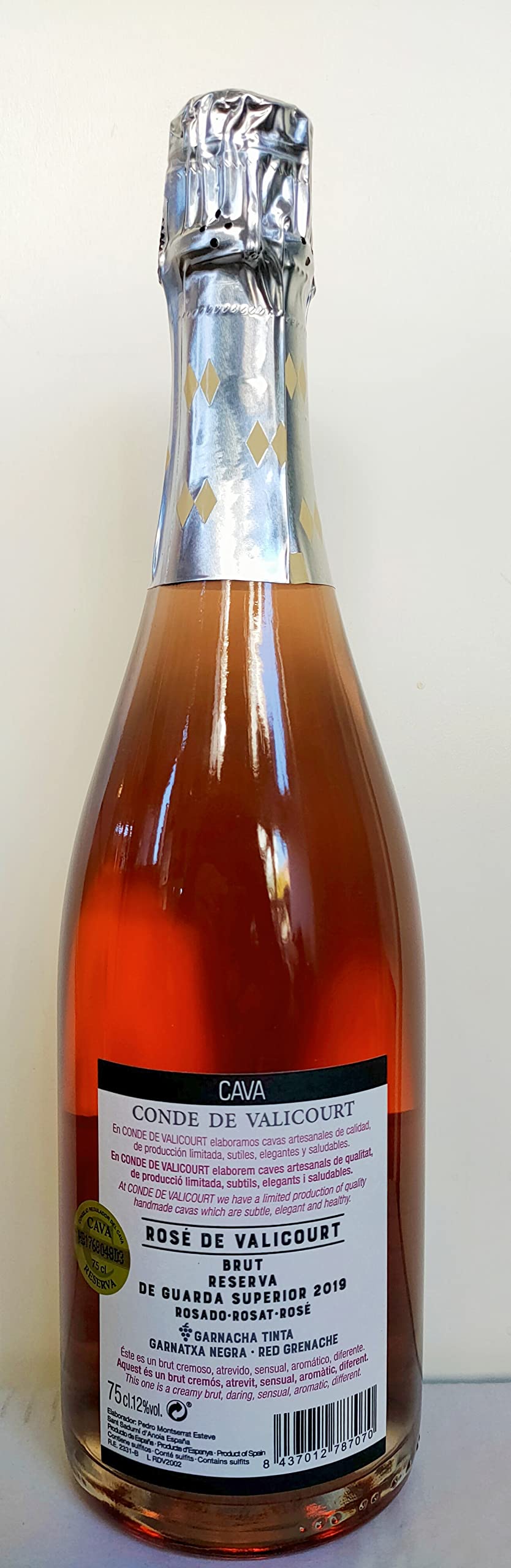 CAVA CONDE DE VALICOURT ROSE' - 24 MESI SUI LIEVITI - MEDAGLIA D'ORO VINOS Y CAVA - 100% GARNACHA TINTA - LA PIU' PICCOLA CANTINA DEL PEDENES