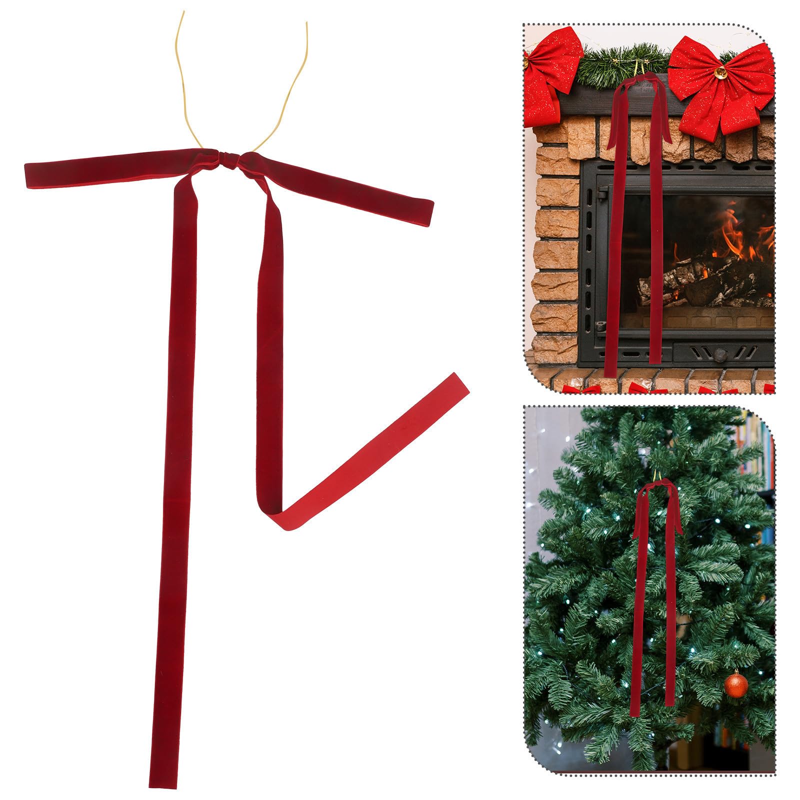 SHINEOFI 40 Stück Rote Samtschleifen für Weihnachtsbaum aus Samt,