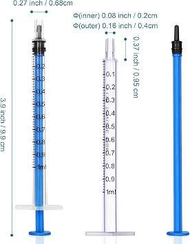 1ml Oral Syringe Without Needle - 1cc Pet Colostrum Collector with Cap