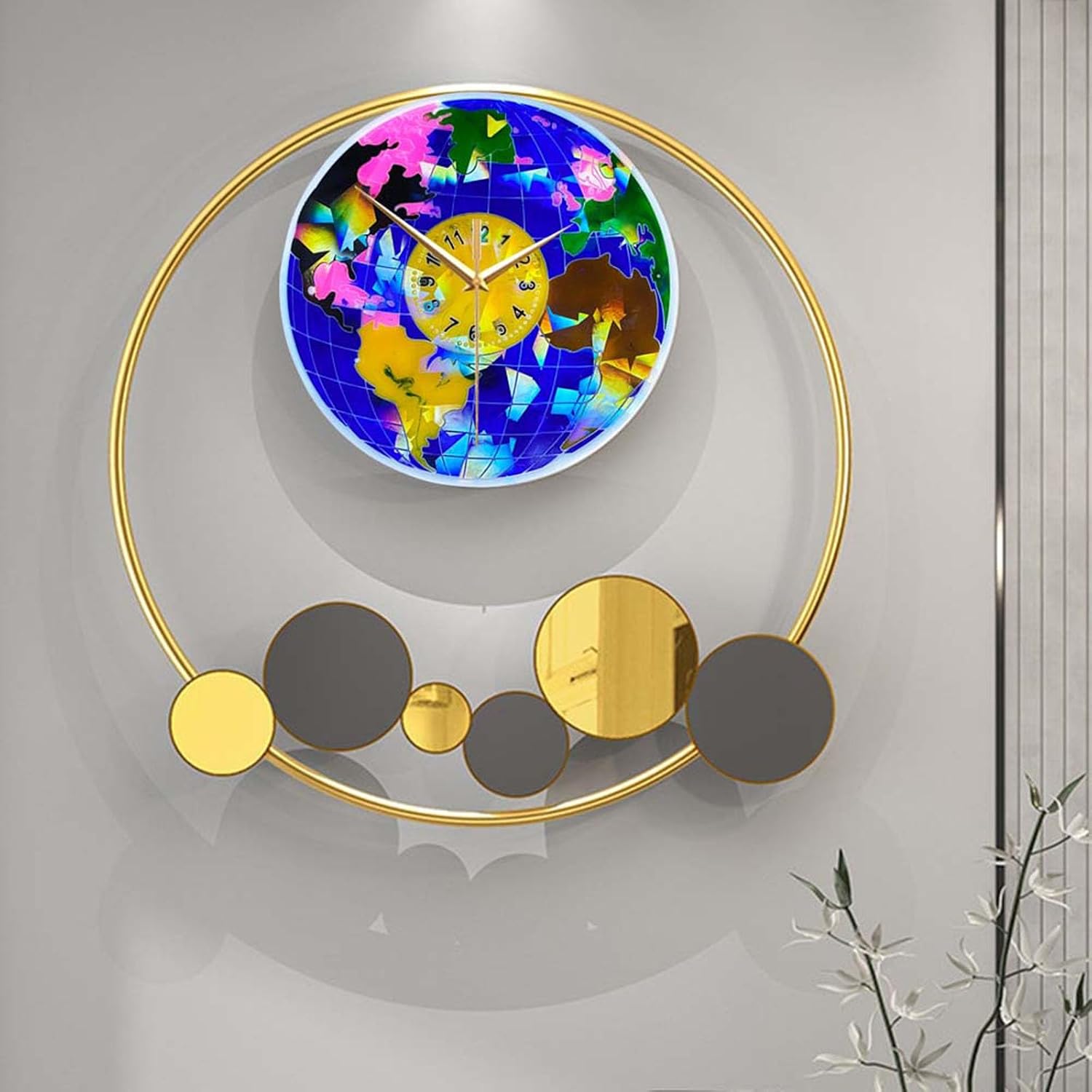 Holographic Round Earth Clock Silicone Mold Home Decoration Epoxy Resin Mold Handmade Craft Clock Mold Easy to Clean