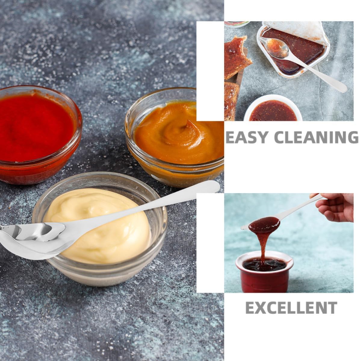 Stainless Steel Saucier Spoon with Tapered Spout 2pcs