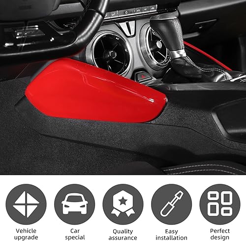 Miniatura 3 de SQQP Kit de accesorios interiores de 2 piezas compatibles con Chevrolet Chevy Camaro 2016-2023 (rojo)
