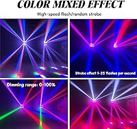 Vista 5 de 8x15W Spider Moving Head Light LED RGBW 4in1 Luz de escenario portátil, haz de fiesta estroboscópico DJ Iluminación DMX 512 y activado por sonido