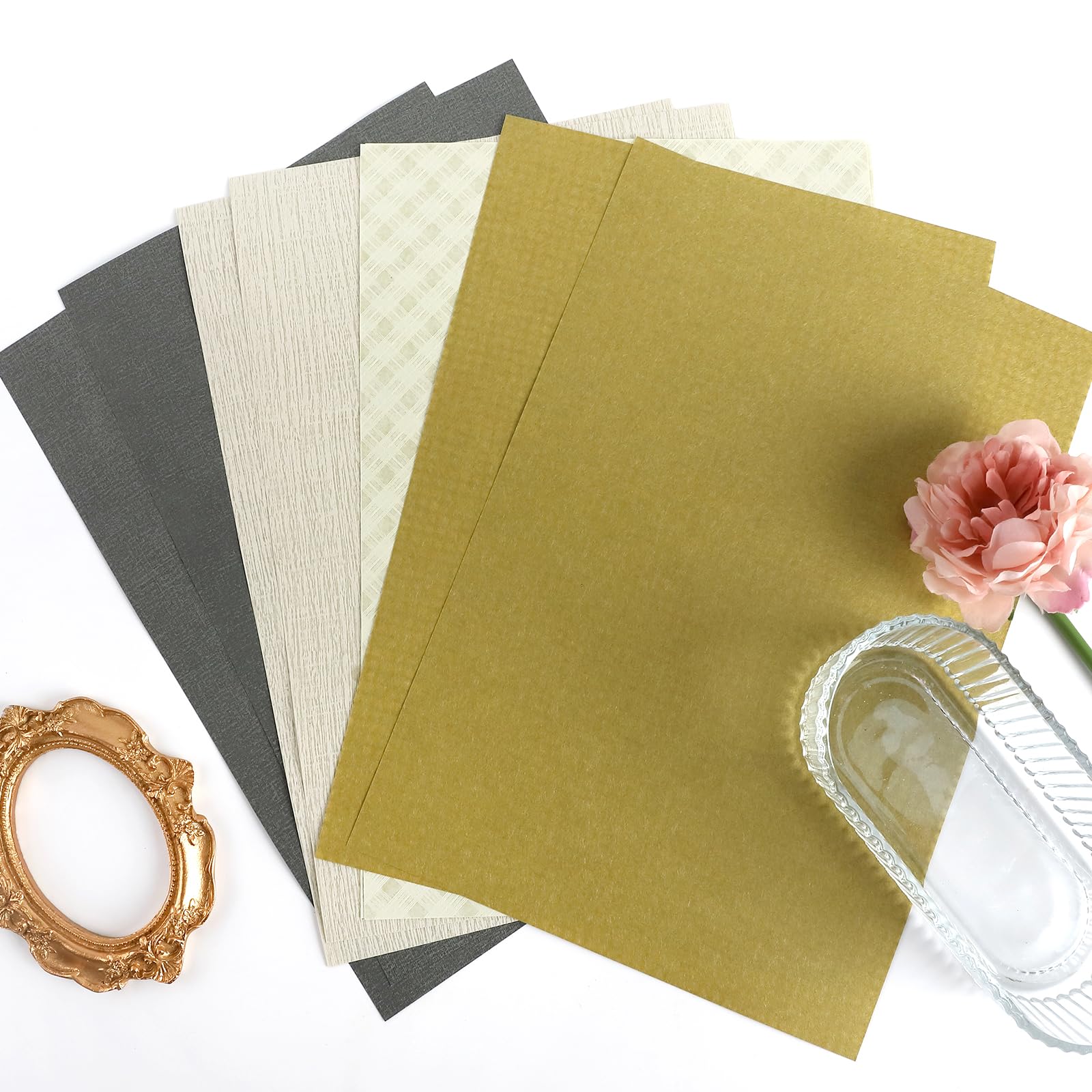 30 arkuszy teksturowanego papieru artystycznego, różne zestawy, 15 x 21 cm, A5, mieszany, specjalny papier rzemieślniczy, do scrapbookingu, dziennika śmieci, planu diali, dekoracji kart