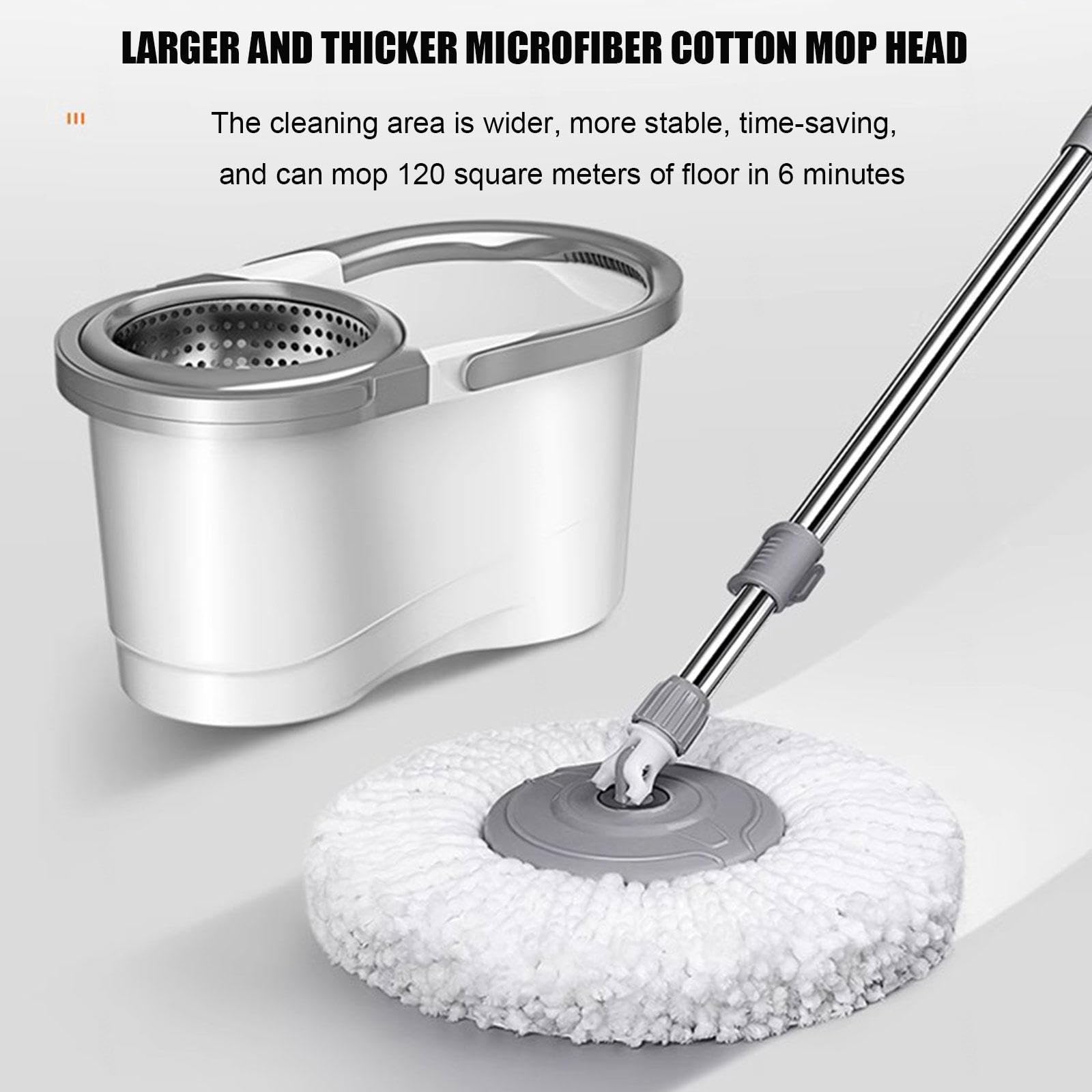 AMNOOL Sistema de Limpieza de Piso Spin Mop & Bucket con Escurridor, Sistema de Cubo de Fregona Giratoria para Limpieza de Suelos de Baldosas Laminadas de Madera Dura