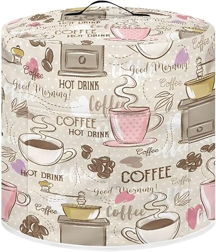 Suobstales Funda para electrodomésticos con estampado de café, cubierta antipolvo para olla a presión eléctrica de 6 cuartos de galón, cubierta