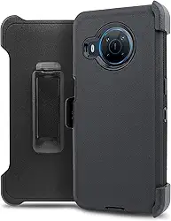 Capa para celular Nokia X100 coldre com clipe de cinto com protetor de tela embutido, suporte à prova de choque capa protetora resistente para celular para X 100 (preto)