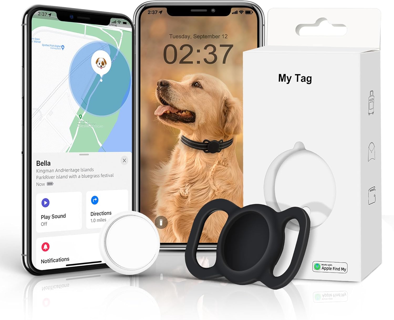 Vebiso GPS Tracker for Dogs, Mini GPS Cat Tracker, RealTime Location