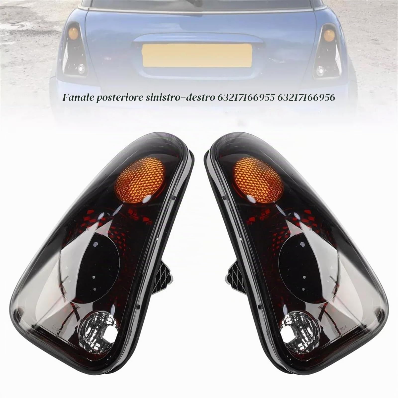 Fari Posteriori Per Mini Per Cooper R50 R52 R53 2005 2006 2007 2008 63217166955 63217166957 63217166956 Fanale Posteriore Auto Senza Lampadine(Smoked lens left)