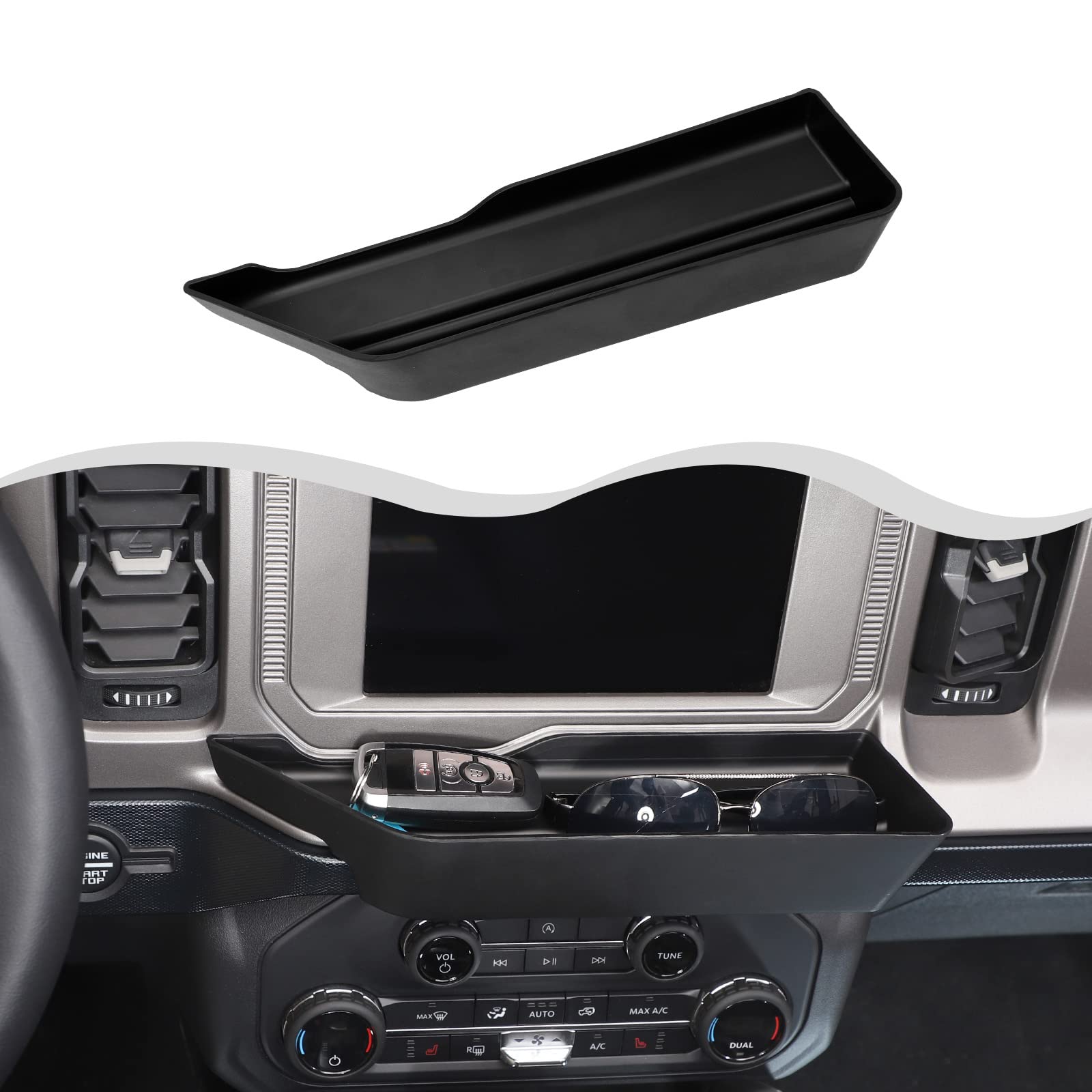HTHE for Ford Bronco 2021 2022+ Center Console Storage Tray Inter Center Storage Organizer Box for Ford Bronco 2021 2022+