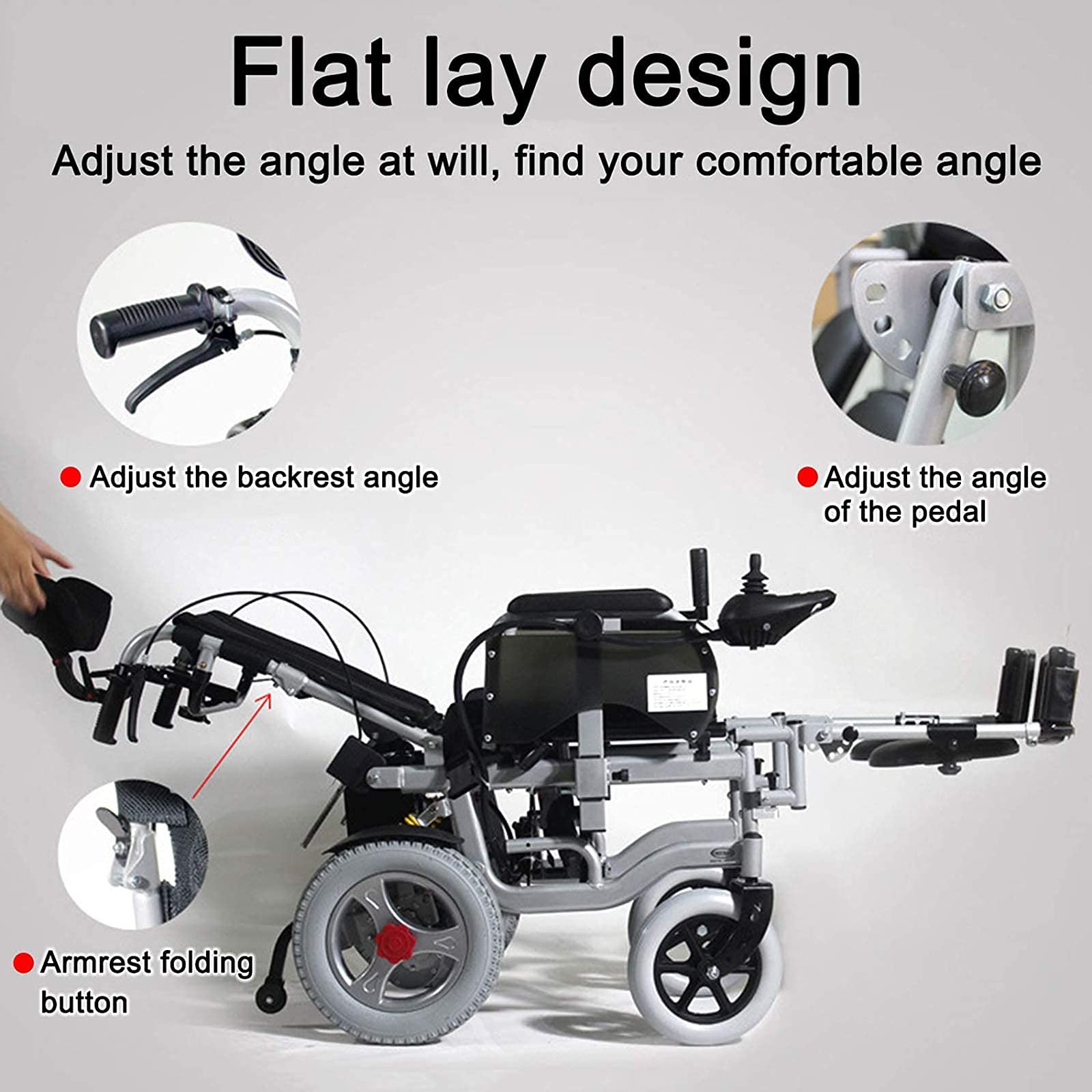 Amazon.co.jp: リクライニング可能な背もたれ付き電動車椅子、パワー