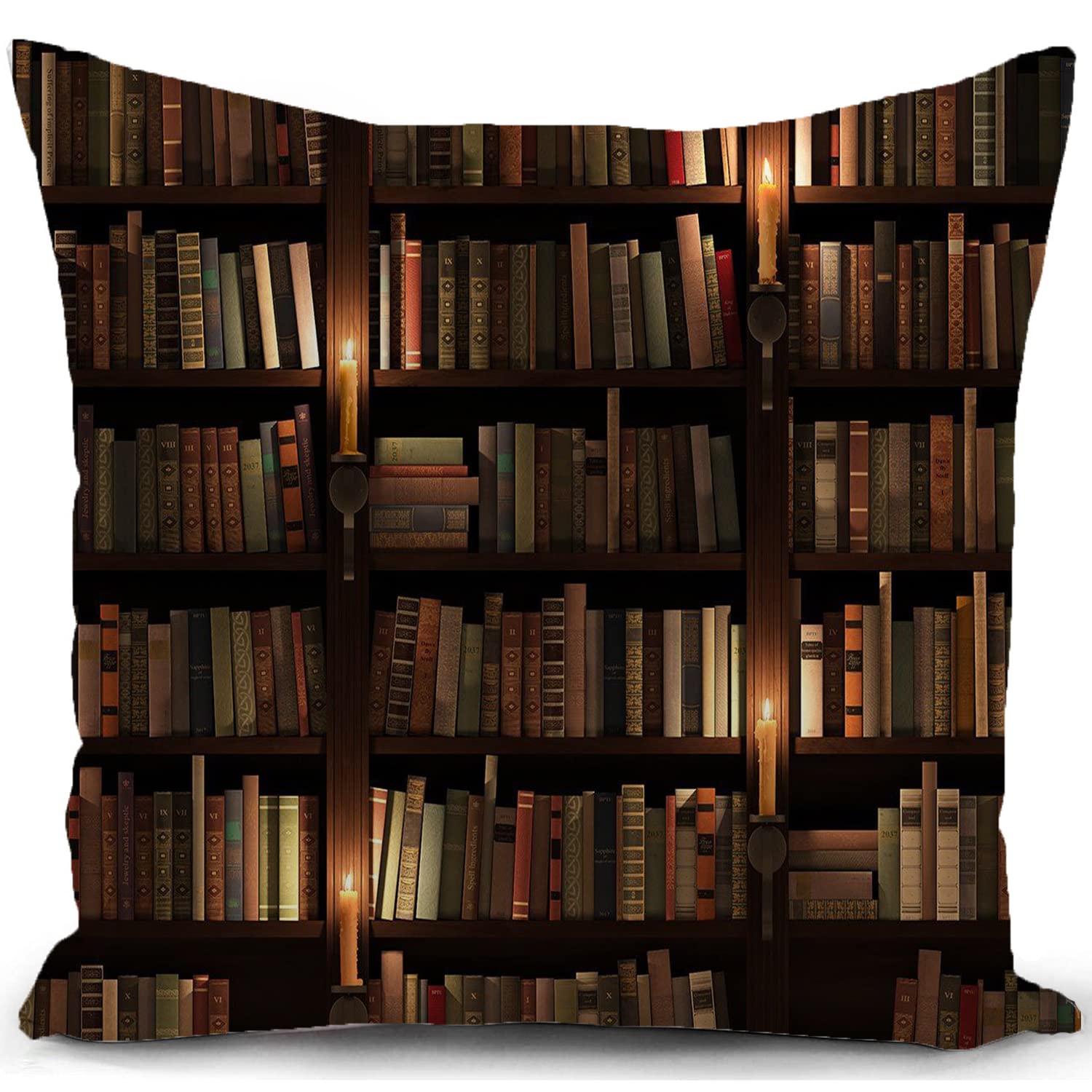 Kunqian A4 Bookshelf Cushion Cover Reading Book Pillow Cover Decor For Home Livingroom Couch Bed Sofa Decorate Throw Pillow Case 18"X18"